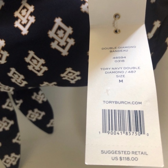NWT $258 Tory Burch Double Diamond Two-Piece Swim Suit in size Medium! - Picture 5 of 11